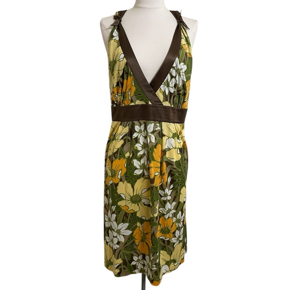 Tommy Bahama Dresses & Skirts - New TOMMY BAHAMA Floral Tropical Print Silk Midi Dress Green Yellow Size 16